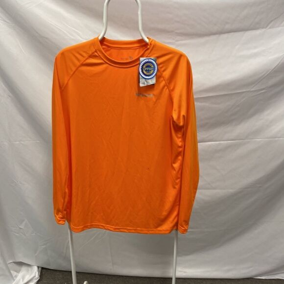 Men’s long sleeve quick workout shirt size S color orange new - Picture 2 of 8